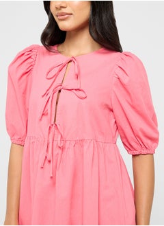 Ginger Bow Tie Up Detail Dress  - Image 3