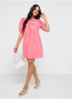 Ginger Bow Tie Up Detail Dress  - Image 1