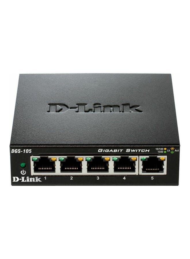D-Link 5-Port Gigabit Unmanaged Desktop Switch black/grey - Image 1