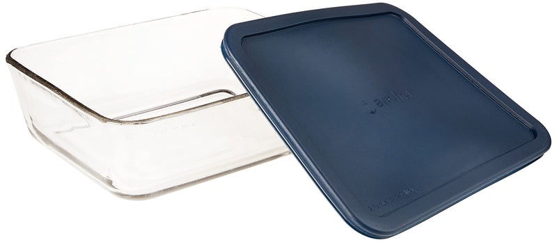 Anchor Hocking 11 Cup Glass Storage Containers with Lids  Set of 2 Glass Food Storage Containers with Navy Blue SnugFit Lids - Image 3