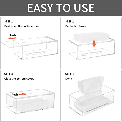 PITBVO Acrylic Tissue Box Cover, Clear Tissue Box Holder, PITBVO Facial Napkin Dispenser Holder Case Dryer Sheet Holder for Car, Bathroom, Kitchen, Office, Living Room, Home, Laundry, Counter Hotel Use - Image 3
