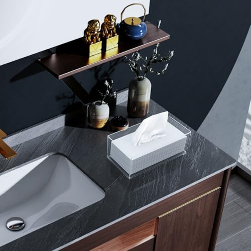 PITBVO Acrylic Tissue Box Cover, Clear Tissue Box Holder, PITBVO Facial Napkin Dispenser Holder Case Dryer Sheet Holder for Car, Bathroom, Kitchen, Office, Living Room, Home, Laundry, Counter Hotel Use - Image 5