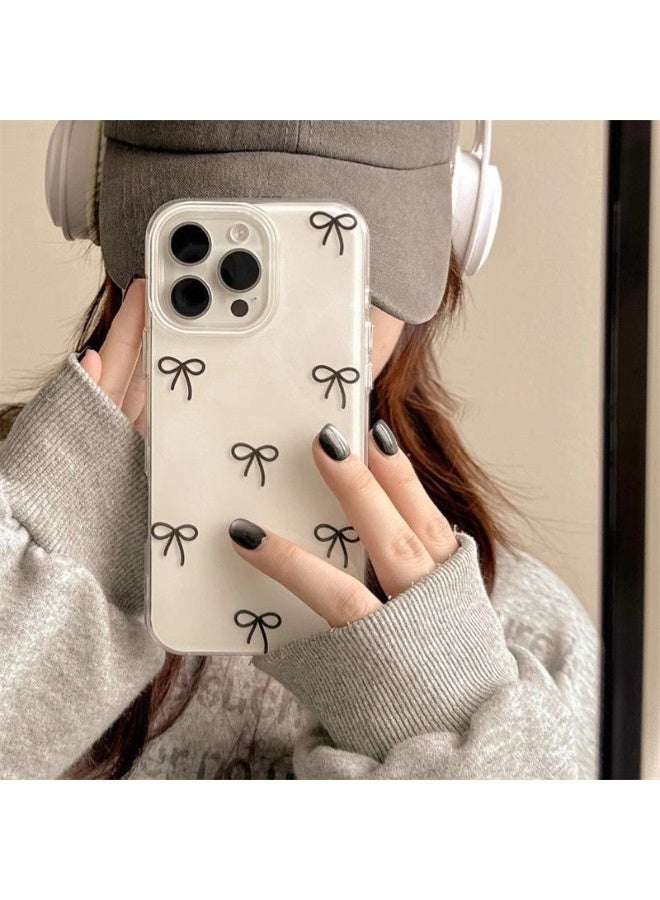 NIBEMINENT Bowknot Protective TPU Case Cover For iPhone 15, White