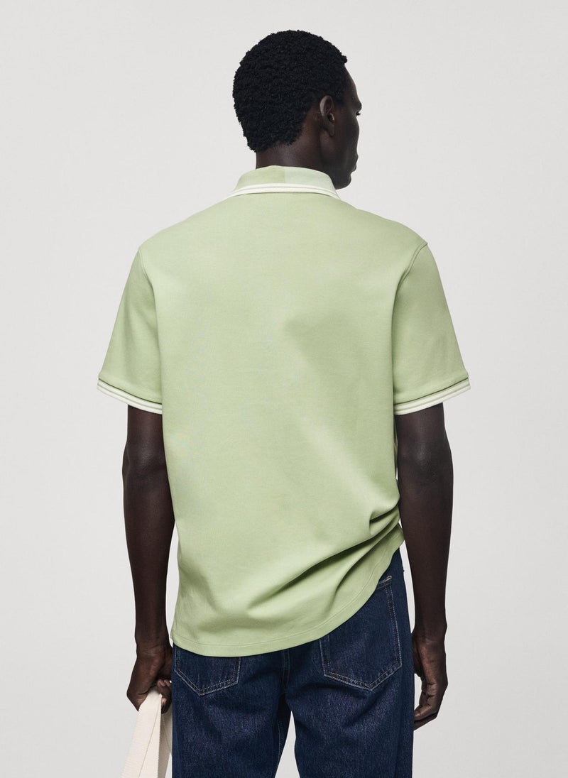 Mango Man Polo Shirt With Contrast Piping  - Image 2
