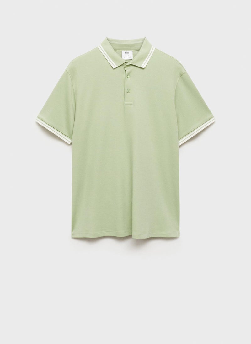 Mango Man Polo Shirt With Contrast Piping  - Image 5