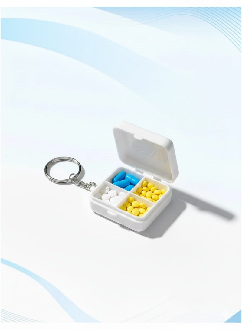ريت كير علبة حبوب محمولة مع سلسلة مفاتيح | منظم أدوية سفر صغير | حافظة تخزين آمنة للأجهزة اللوحية - BNBX09 - Image 3