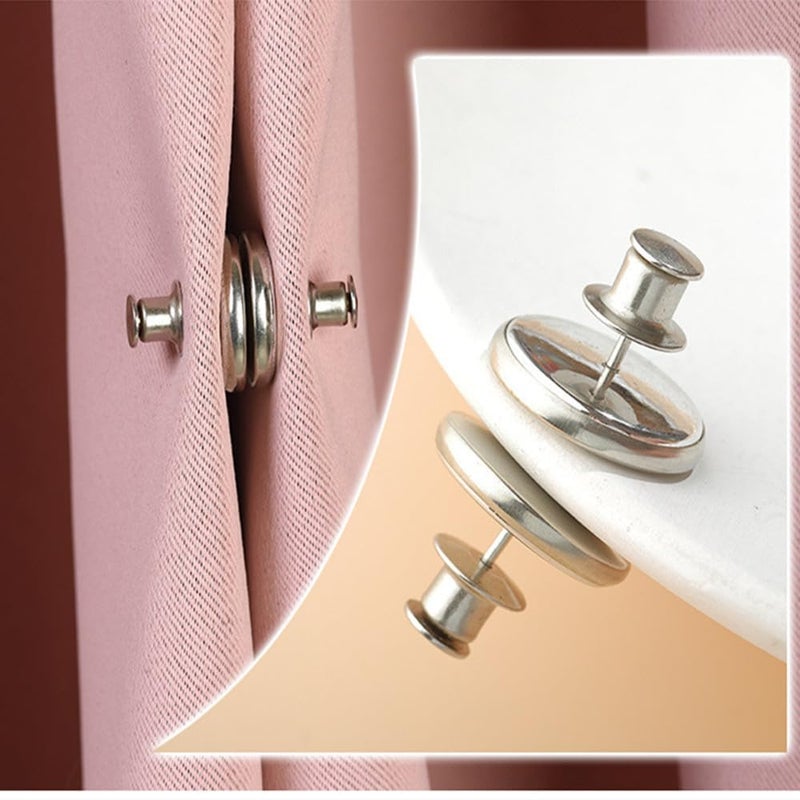 RIVOM RIVOM 4 Pair Curtain Magnets Closure Button Metal Magnetic Curtain Button Curtain Magnetic Holdback Button Drapery Magnetic Button to Keep Curtain Closed for Home Bedroom Office Curtain Draperies - Image 4