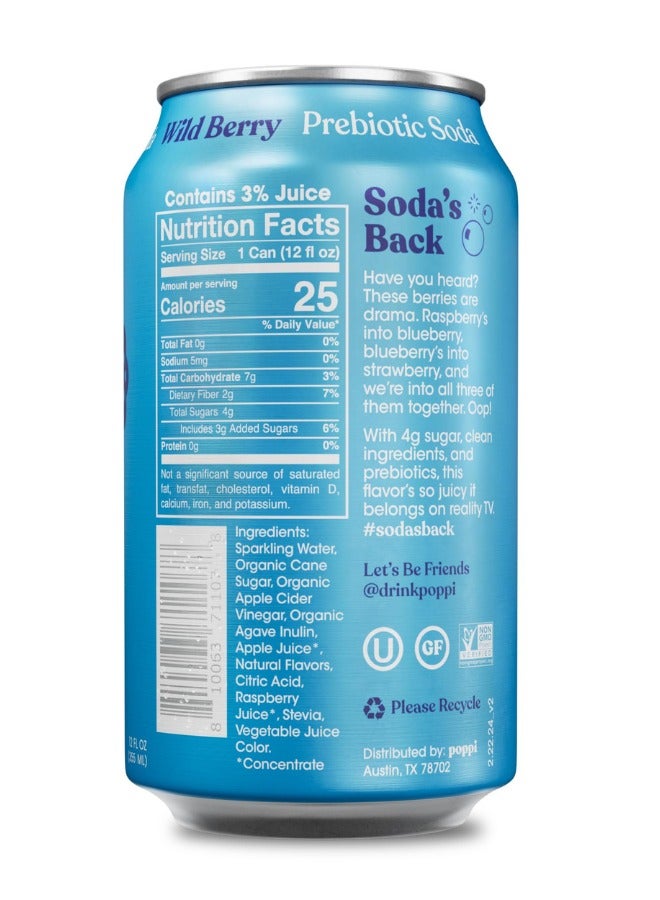 Poppi مشروب التوت البري البروبيوتيك - Image 1