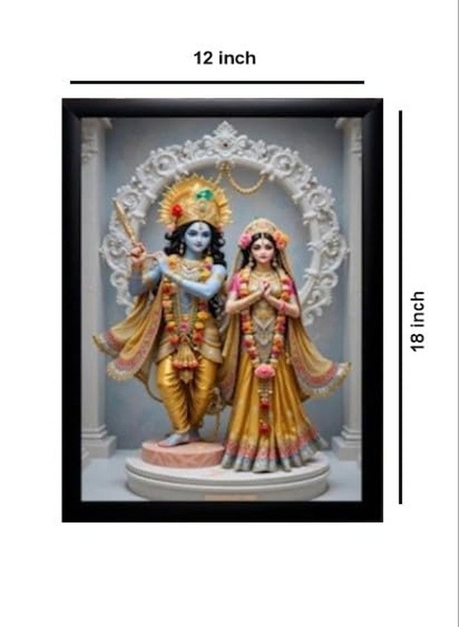 Wall Mitra Radha Krishna Led Photo Frame, LED Photo Frame | Silver Colour(12x18) - Image 2