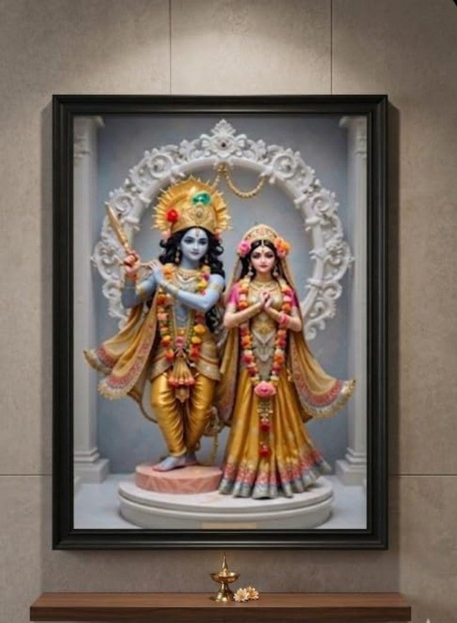 Wall Mitra Radha Krishna Led Photo Frame, LED Photo Frame | Silver Colour(12x18) - Image 3