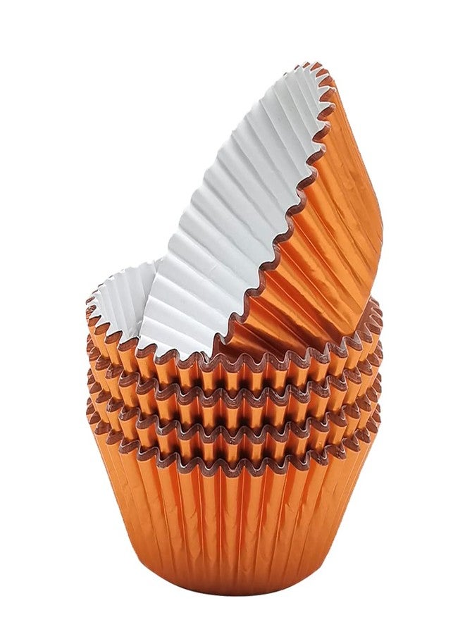 Mombake Standard Orange Foil Cupcake Liners Muffin Baking Cups for Party and More, 100-Count - Image 3