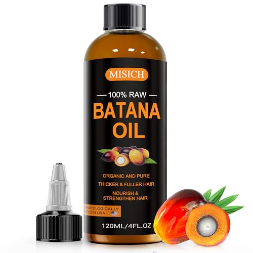 MISICH Dr Sebi Raw Batana Oil, 100% Natural Organic Hair Growth Oil for Men & Women, Sourced from Honduras, Pure, Unrefined, Enhances Thickness, Prevent Hair Loss 4 Oz - Image 1