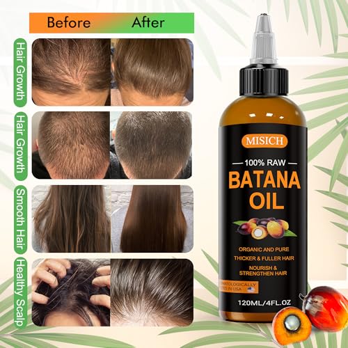 MISICH Dr Sebi Raw Batana Oil, 100% Natural Organic Hair Growth Oil for Men & Women, Sourced from Honduras, Pure, Unrefined, Enhances Thickness, Prevent Hair Loss 4 Oz - Image 4