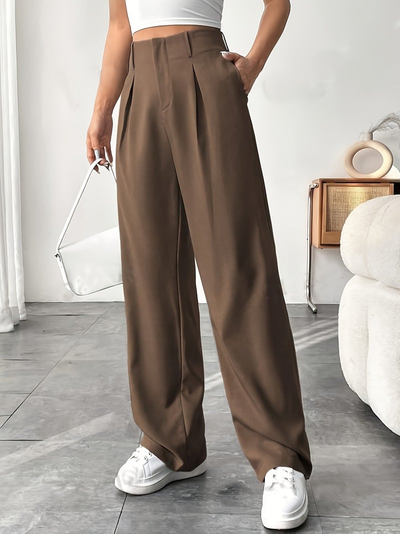 In-Stock Commuting Drape Slimming High-Waisted Wide-Leg Pants Versatile Casual Suit Pants Long Pants - Image 1