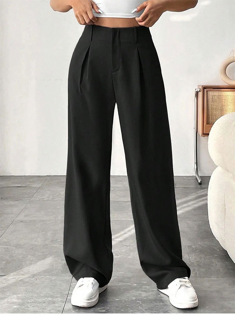 In-Stock Commuting Drape Slimming High-Waisted Wide-Leg Pants Versatile Casual Suit Pants Long Pants - Image 3