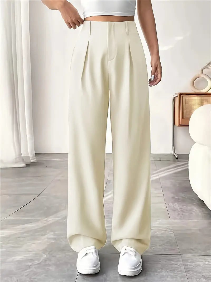 In-Stock Commuting Drape Slimming High-Waisted Wide-Leg Pants Versatile Casual Suit Pants Long Pants - Image 4