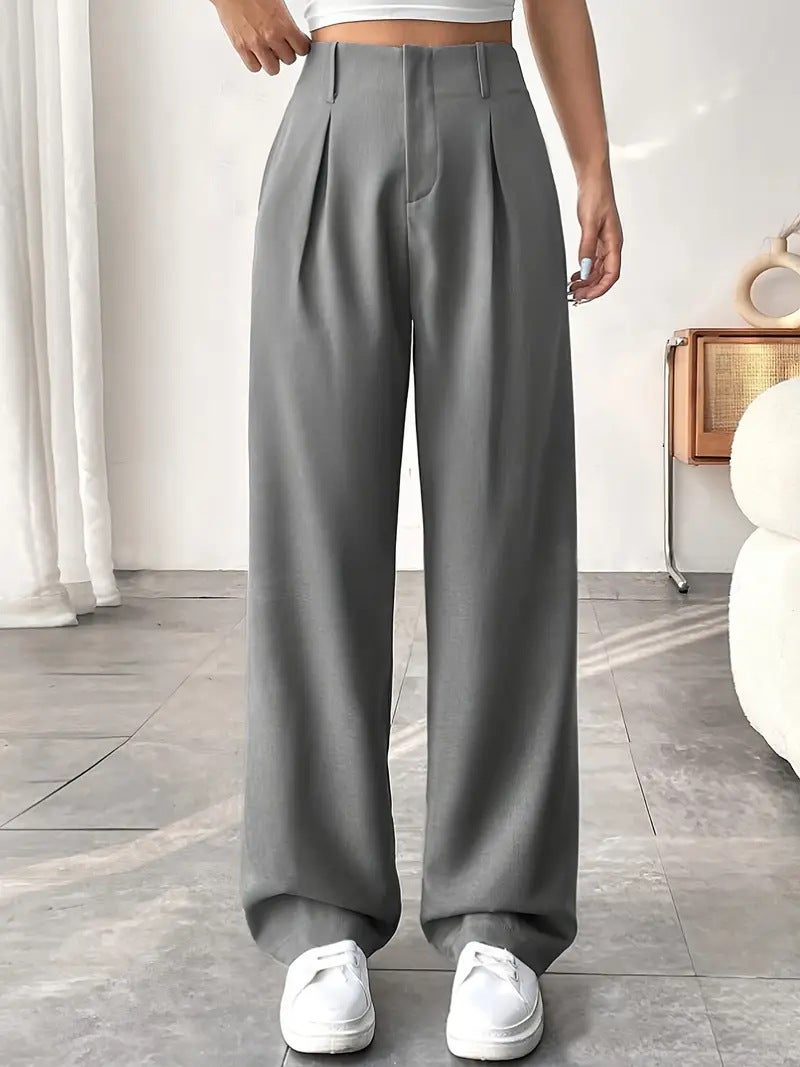 In-Stock Commuting Drape Slimming High-Waisted Wide-Leg Pants Versatile Casual Suit Pants Long Pants - Image 2