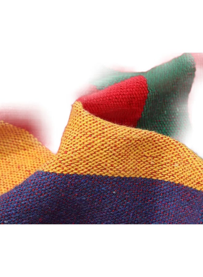 BeiJiLang Outdoor Camping Leisure Swing, Thickened And Widened Canvas Hammock, Curved Wood Anti-Rollover, Red Double Crescent Hammock - Image 3