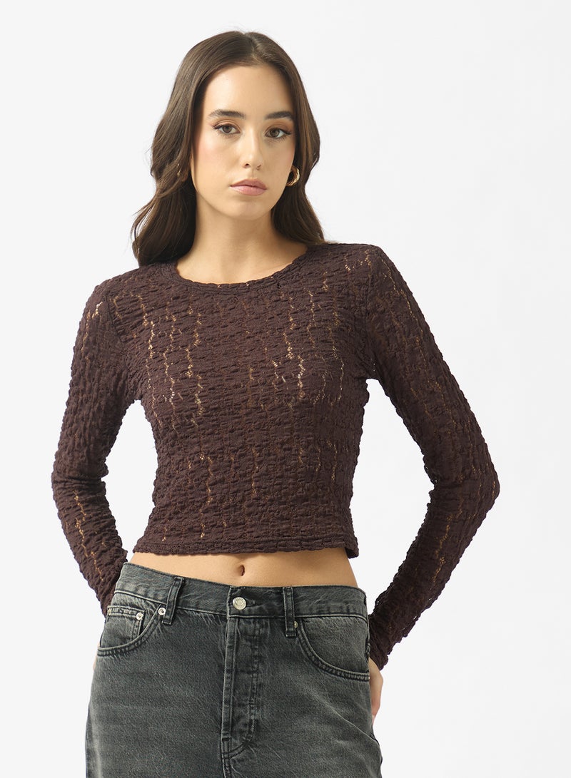 جينجر بلوزة بدانتيل - Image 1