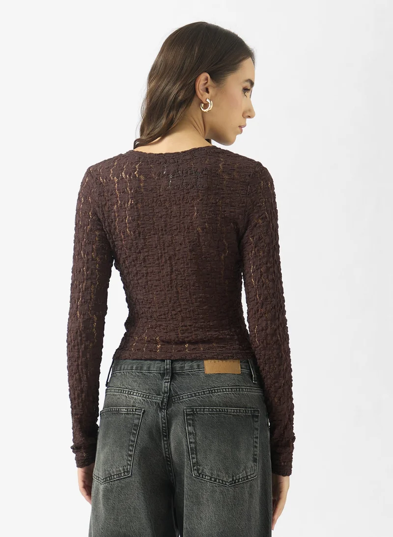 جينجر بلوزة بدانتيل