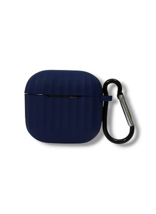 Stylish Wave Silicone Protective Case for AirPods 4 with Carabiner - Navy - pzsku/Z2F1E9A0D08D326AB9DB3Z/45/1750346714/70ad3f33-fd30-4e6f-9ff4-e04f2f51e3d3
