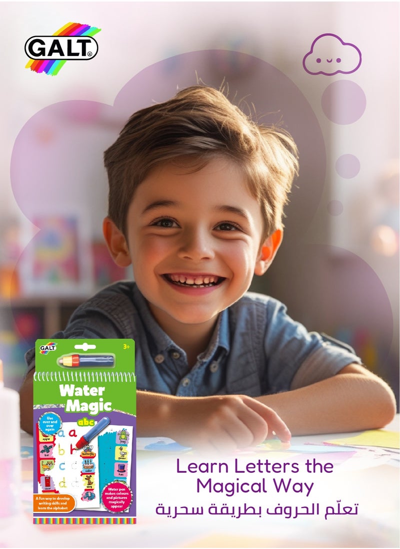 Galt Toys - Water Magic ABC Colouring Book | Reusable Pages | Mess-Free Learning | Refillable Water Pen | Early Writing & Alphabet Skills | 14.5x1.5x26.5cm | Ages 3+ - Image 1