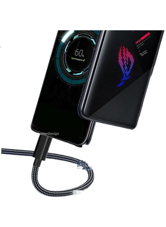Trendy Style Chuanfan Compatible With Asus Rog9/8/7/6/6Pro/5/5S/5Pro Data Cable, Pd Fast Charging 65W, Eye Of The Spender Gaming Phone, Rog3 Dual Type-C Charging Cable, 2 Meters Extended - Image 3