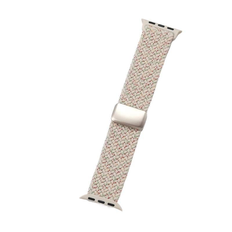 Adjustable Loop Strap Smartwatch Band Compatible with Apple Watch SE with Fit Replacement Strap in Nylon for Daily Wear Starlight - Image 1