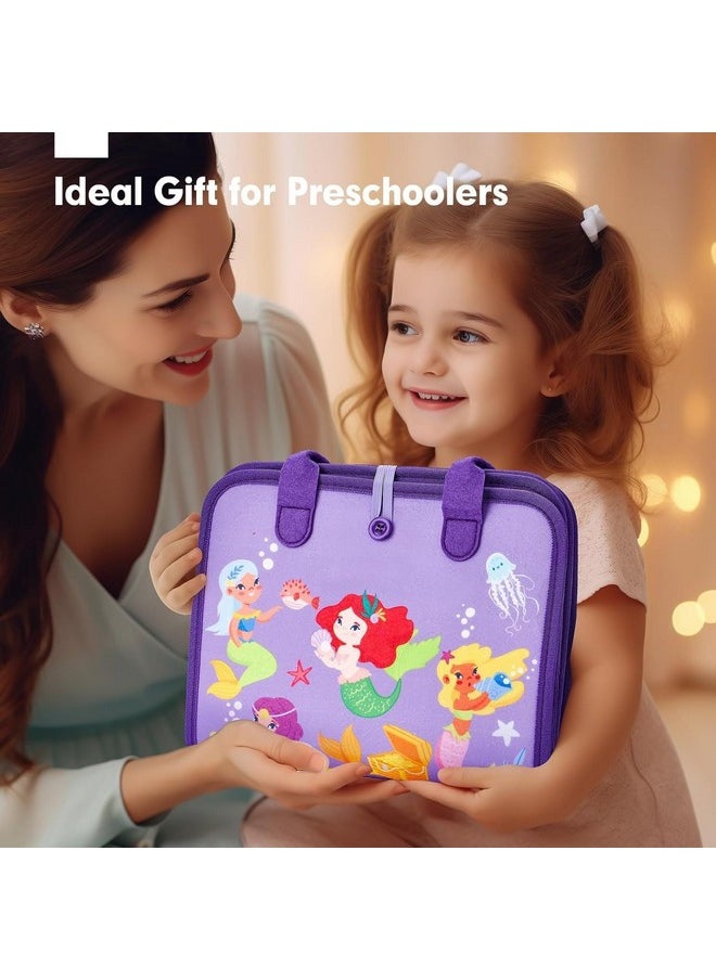 KolorFish KolorFish Toddler Busy Board Book - Montessori Toys for 2+ Years, Birthday Gift - 7 in1 Preschool Learning Activities with Life Skills,Alphabet,Number,Shape,Color,Animal,Weather (Purple Mermaid)  - Image 3