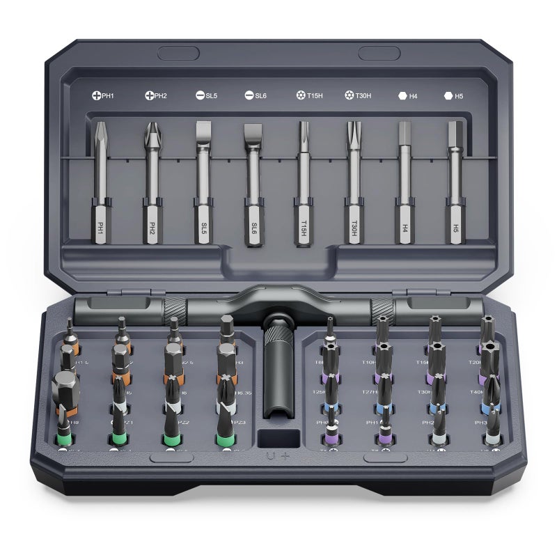 AMIR 42 in 1 Ratchet Screwdriver Set Magnetic Screwdriver Set with 40 PCS Multi Bit DIY Repair Tool Kit with Ratchet T Handle Screw Driver Set Kit for ToolsBicycleElectronic Repair - Image 2
