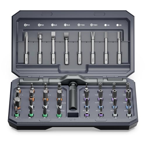 AMIR 42 in 1 Ratchet Screwdriver Set Magnetic Screwdriver Set with 40 PCS Multi Bit DIY Repair Tool Kit with Ratchet T Handle Screw Driver Set Kit for ToolsBicycleElectronic Repair - Image 1