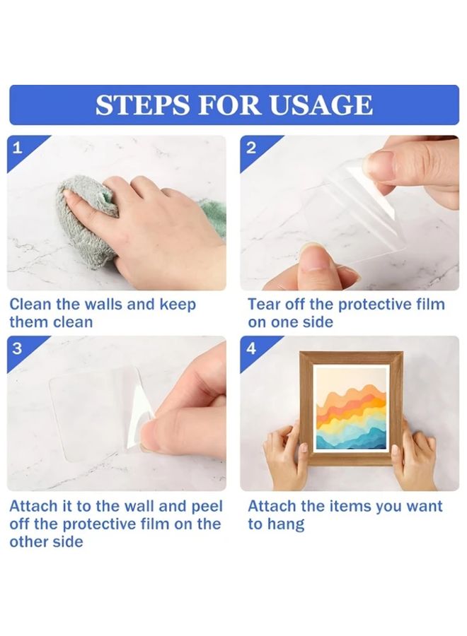 Transparent Double Sided Adhesive Pads 100pcs Strong No Residue Mounting Tape - Image 4