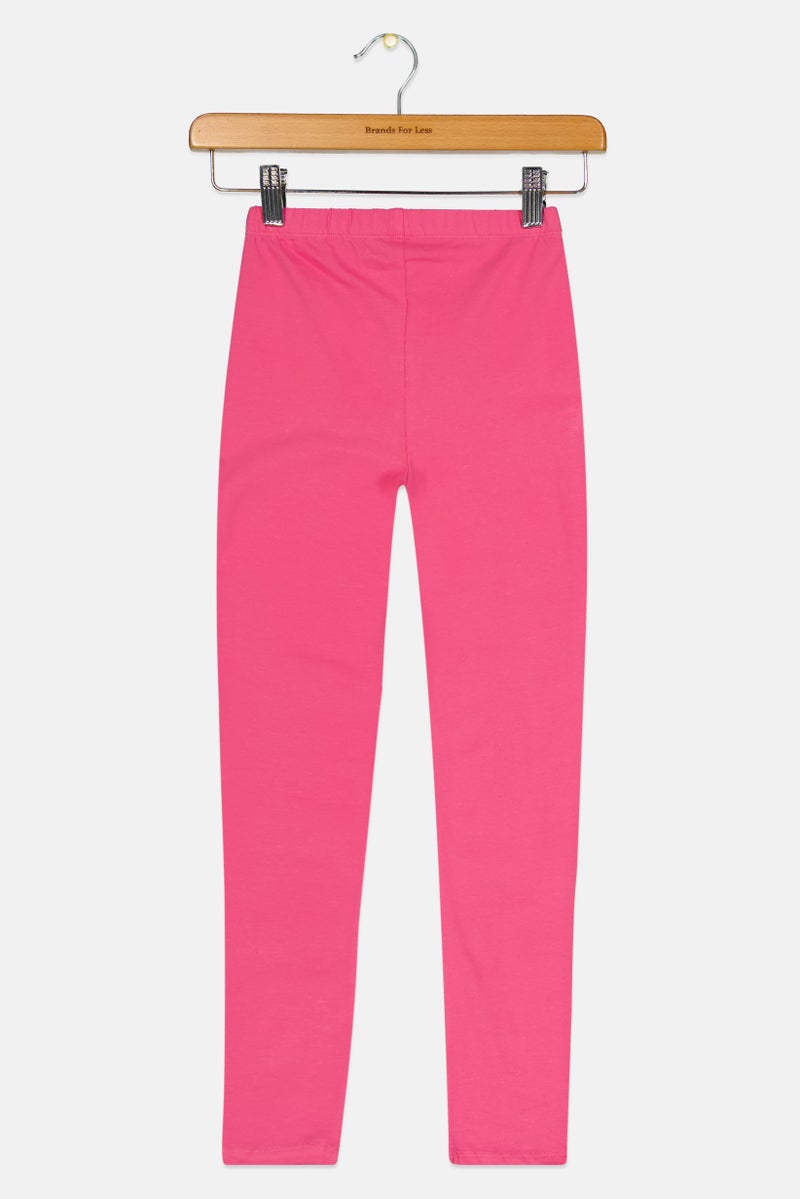 GAP سروال ليغينغز بناتي سادة، وردي - Image 2
