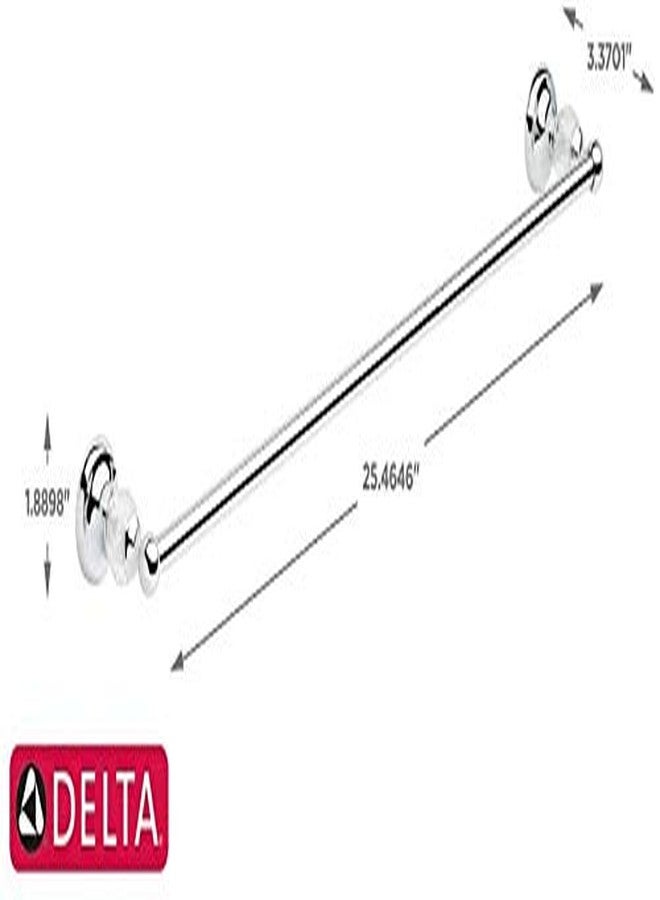 DELTA FAUCET NOR24-CHC Nora Wall Mounted 24 in. Towel Bar in Polished Chrome and Glass - Image 4