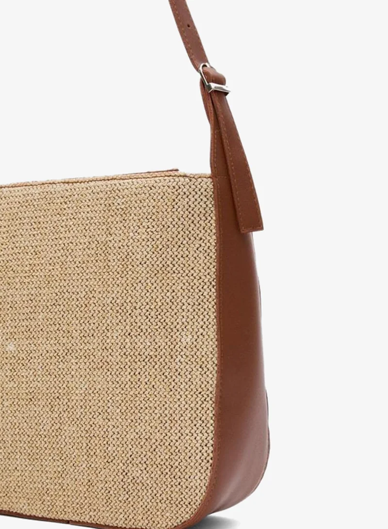 Shule Bags  Valenza straw-patterned shoulder bag. for Women | Best Price UAE