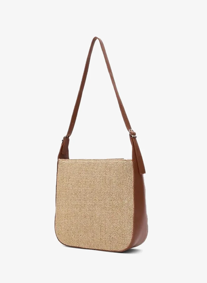 Shule Bags  Valenza straw-patterned shoulder bag. for Women | Best Price UAE