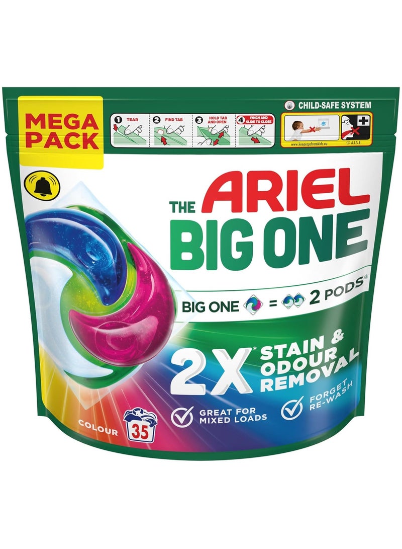Ariel The Big One PODS Laundry Capsules 35 Washes Colour 2X Stain & Odour Removal Fast Dissolving in Cold