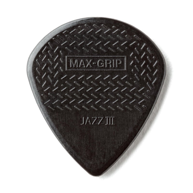 JIM DUNLOP Dunlop 471P3C Max Grip Jazz III Carbon Fiber Guitar Picks, 6-Pack - Image 1