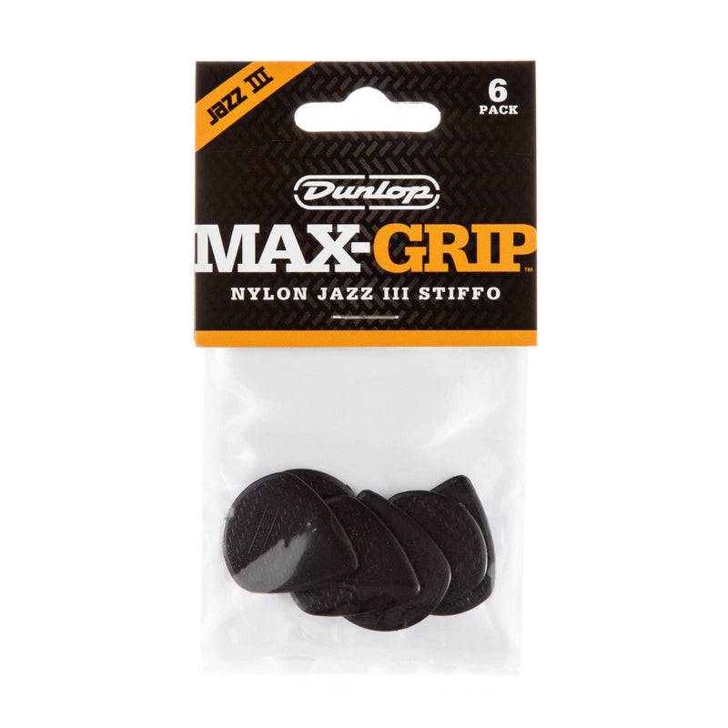 JIM DUNLOP Dunlop 471P3C Max Grip Jazz III Carbon Fiber Guitar Picks, 6-Pack - Image 2