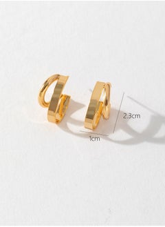 Generic Gold Hoop Earrings for Women Big Gold Earrings Hypoallergenic Lightweight Large Hoop Earrings Stainless Steel Thin Minimalist Rounded Hoop Earrings for Women Gifts 23mm  - Image 1