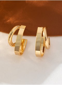 Generic Gold Hoop Earrings for Women Big Gold Earrings Hypoallergenic Lightweight Large Hoop Earrings Stainless Steel Thin Minimalist Rounded Hoop Earrings for Women Gifts 23mm  - Image 3