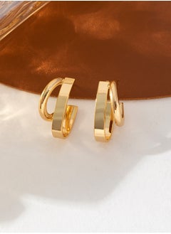 Generic Gold Hoop Earrings for Women Big Gold Earrings Hypoallergenic Lightweight Large Hoop Earrings Stainless Steel Thin Minimalist Rounded Hoop Earrings for Women Gifts 23mm  - Image 4