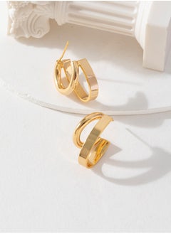 Generic Gold Hoop Earrings for Women Big Gold Earrings Hypoallergenic Lightweight Large Hoop Earrings Stainless Steel Thin Minimalist Rounded Hoop Earrings for Women Gifts 23mm  - Image 2