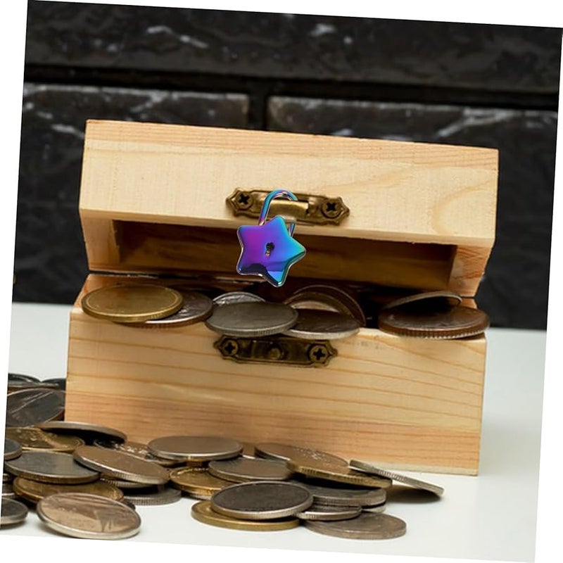 Star Shaped Padlock with Key for Diary Jewelry Box Travel Rustproof Durable Design Pink - Image 5