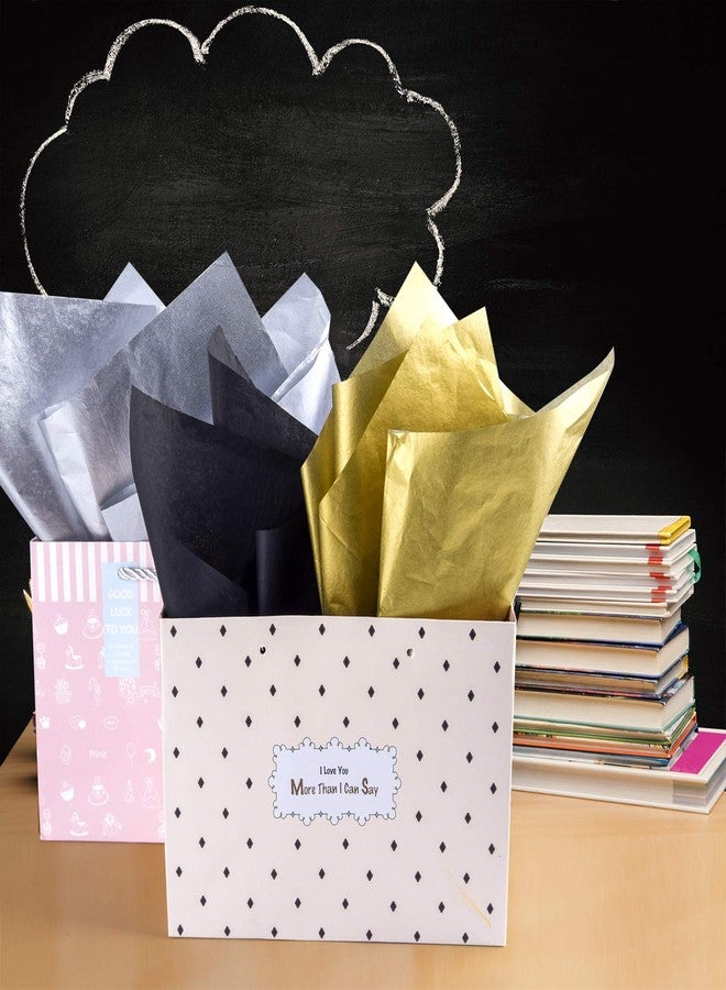 MIAHART 50 Sheets Tissue Paper Bulk 20X14 Inch Metallic and Black Gift Wrap Paper Gift Wrapping Accessory Wrap for Graduation Birthday Party Favor Decor DIY Shredded Fill Confetti (Mix Color) - Image 4