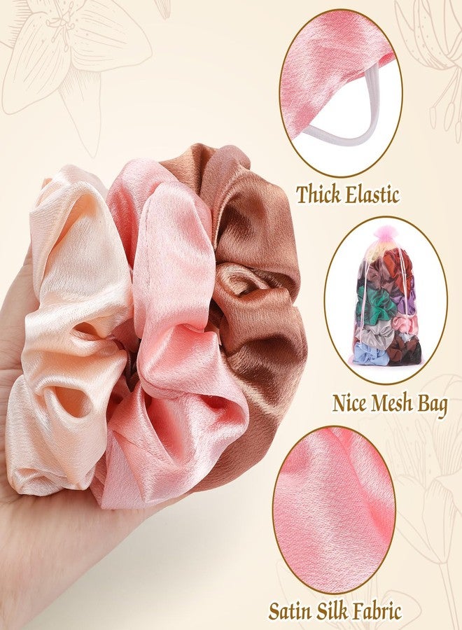 OCATO Scrunchies Birthday Gifts for Women: Silk Satin Scrunchies 24Pcs Hair Scrunchie for Women Girls Hair Bands Hair Ties Hair Accessories Scrunchy Party Favors Mothers Day Gifts for Mom Her - Image 3