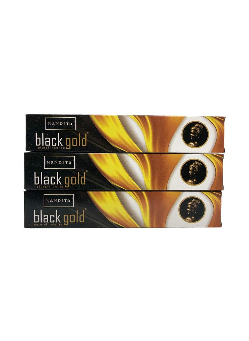 ATCUSA Nandita Black Gold Premium Masala Incense Sticks  Pack of 3 15 Gram Each 