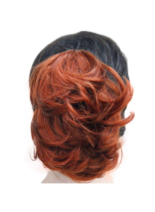 Wiginway Short Copper Red Curly Clip In Claw Ponytail Hair Extension Synthetic Hairpiece With A Jaw Claw Clip  - Image 1