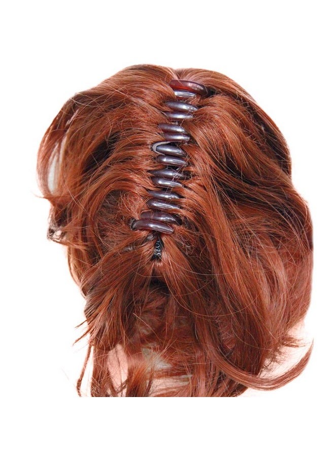 Wiginway Short Copper Red Curly Clip In Claw Ponytail Hair Extension Synthetic Hairpiece With A Jaw Claw Clip  - Image 3