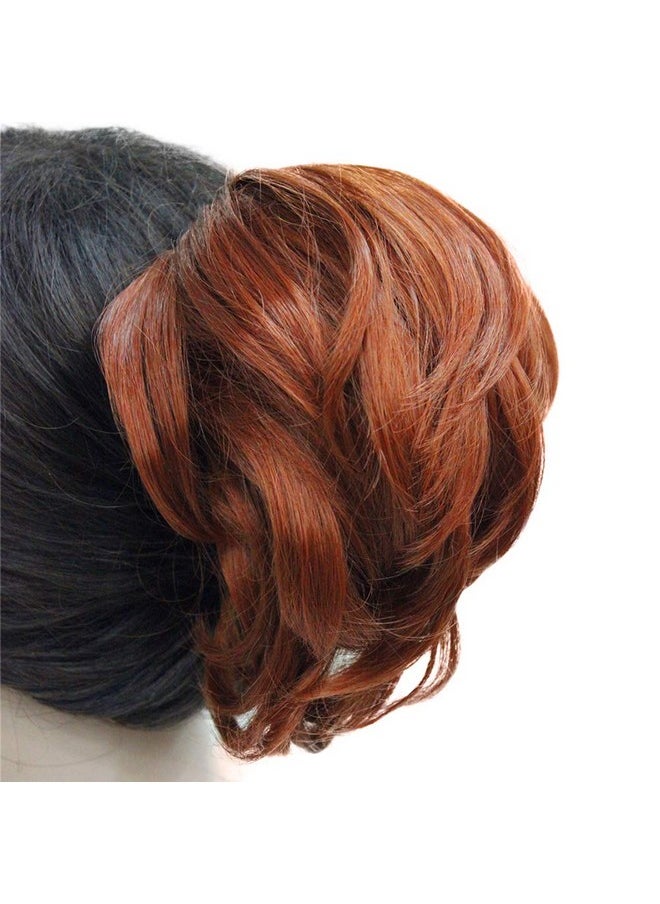 Wiginway Short Copper Red Curly Clip In Claw Ponytail Hair Extension Synthetic Hairpiece With A Jaw Claw Clip  - Image 2